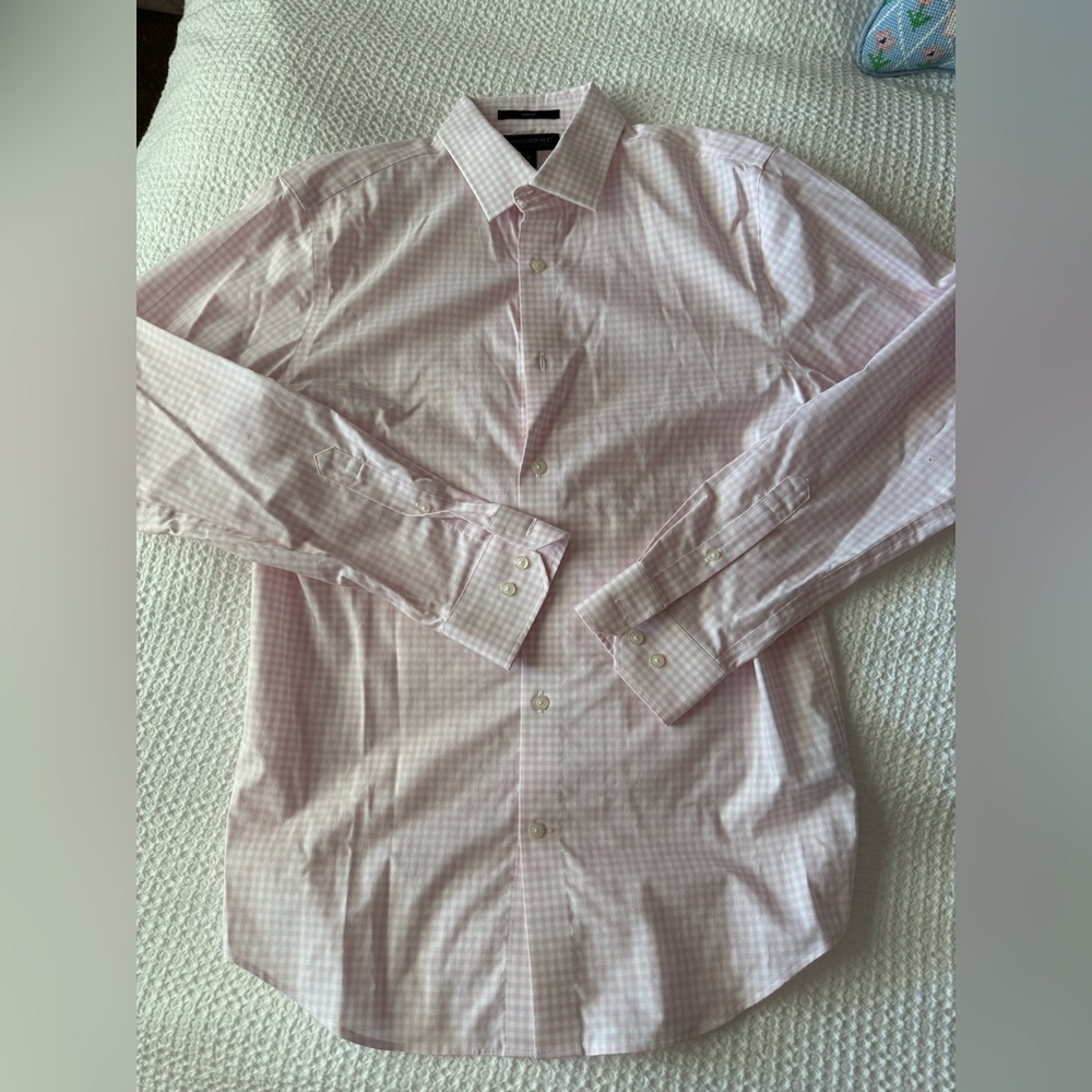Pink Checkered Button-Up Shirt